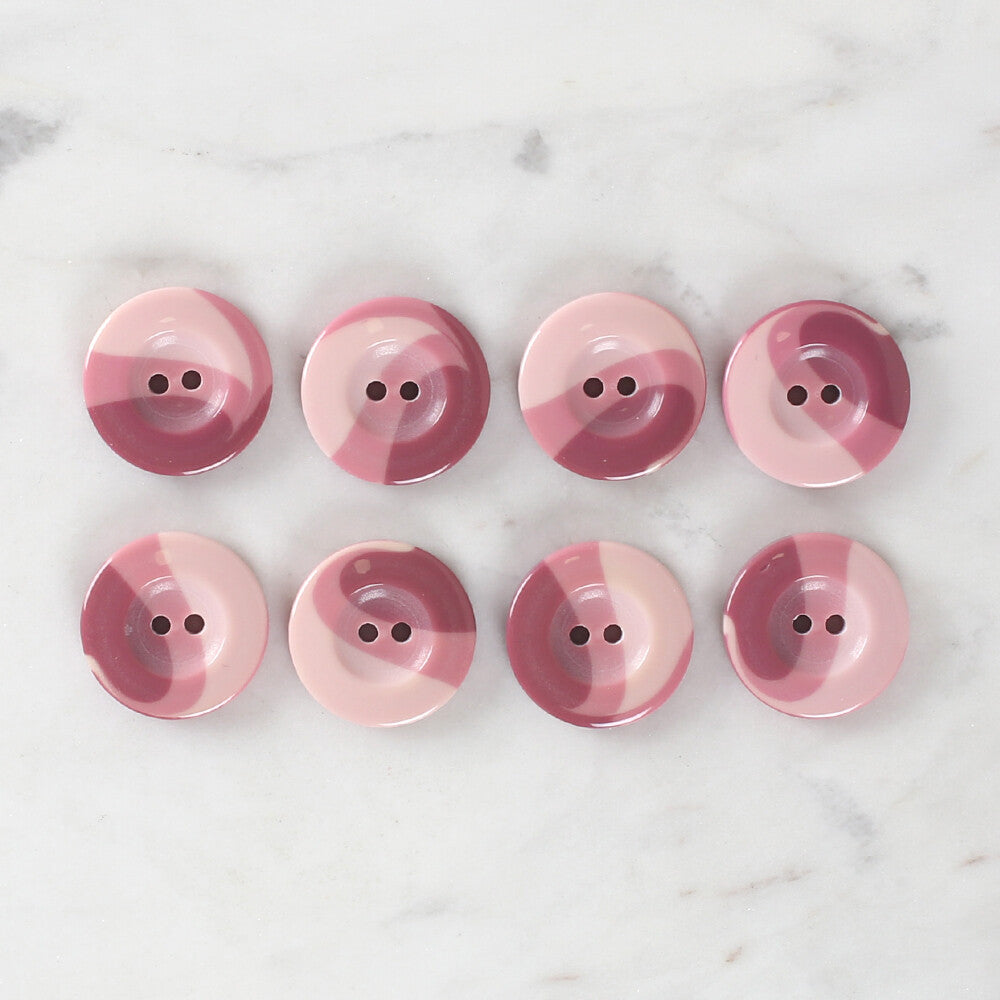 Loren Crafts 8 Pack Button, Dusty Pink - 1140