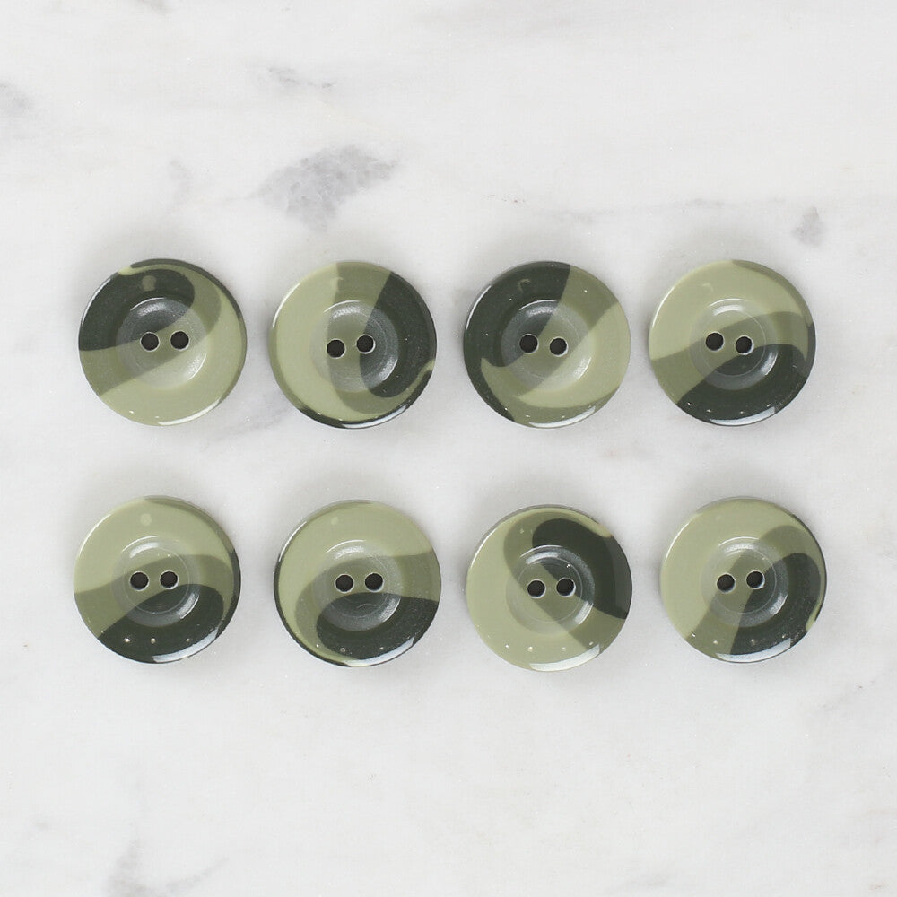 Loren Crafts 8 Pack Button, Green - 1135