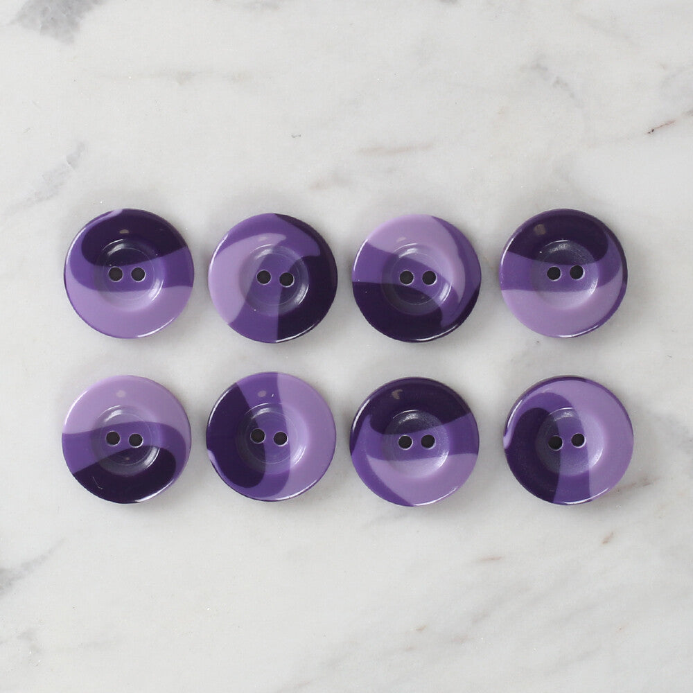 Loren Crafts 8 Pack Button, Purple - 1124