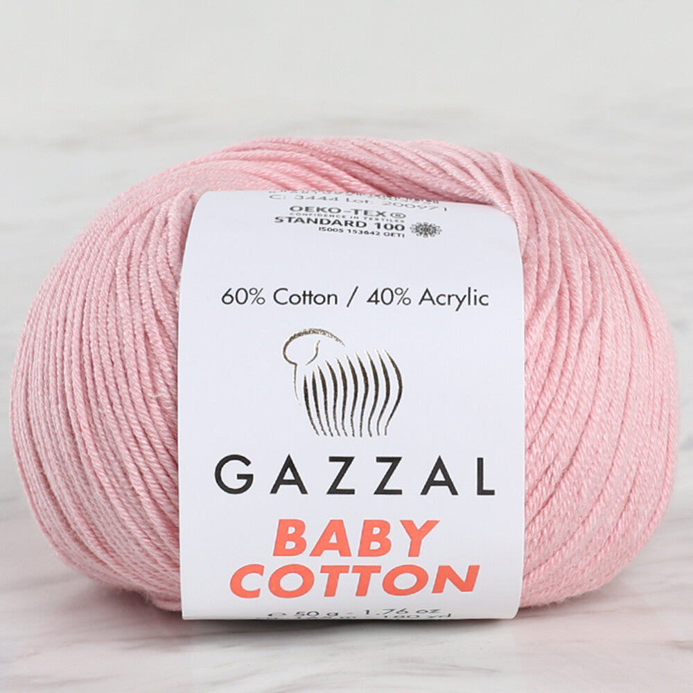 Gazzal Baby Cotton Knitting Yarn, Pink - 3444