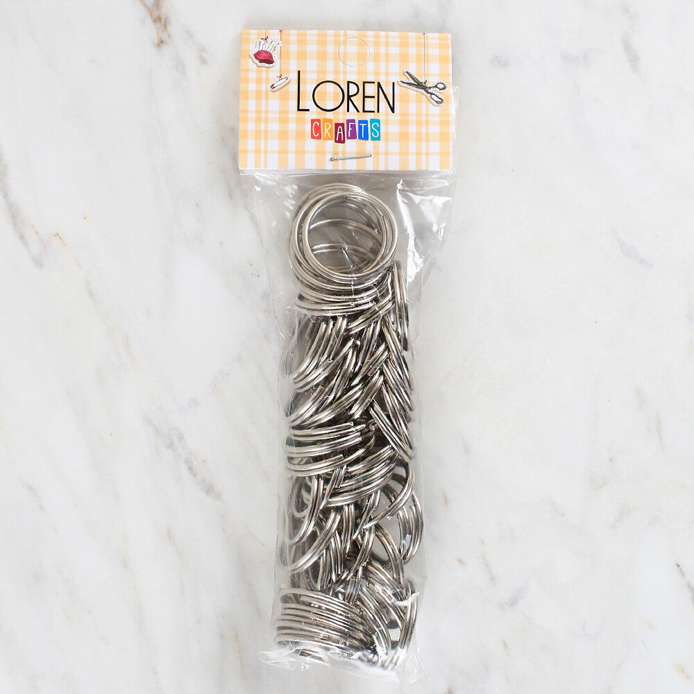 Loren Crafts 2 cm Key Ring with in 50, Silver - 732