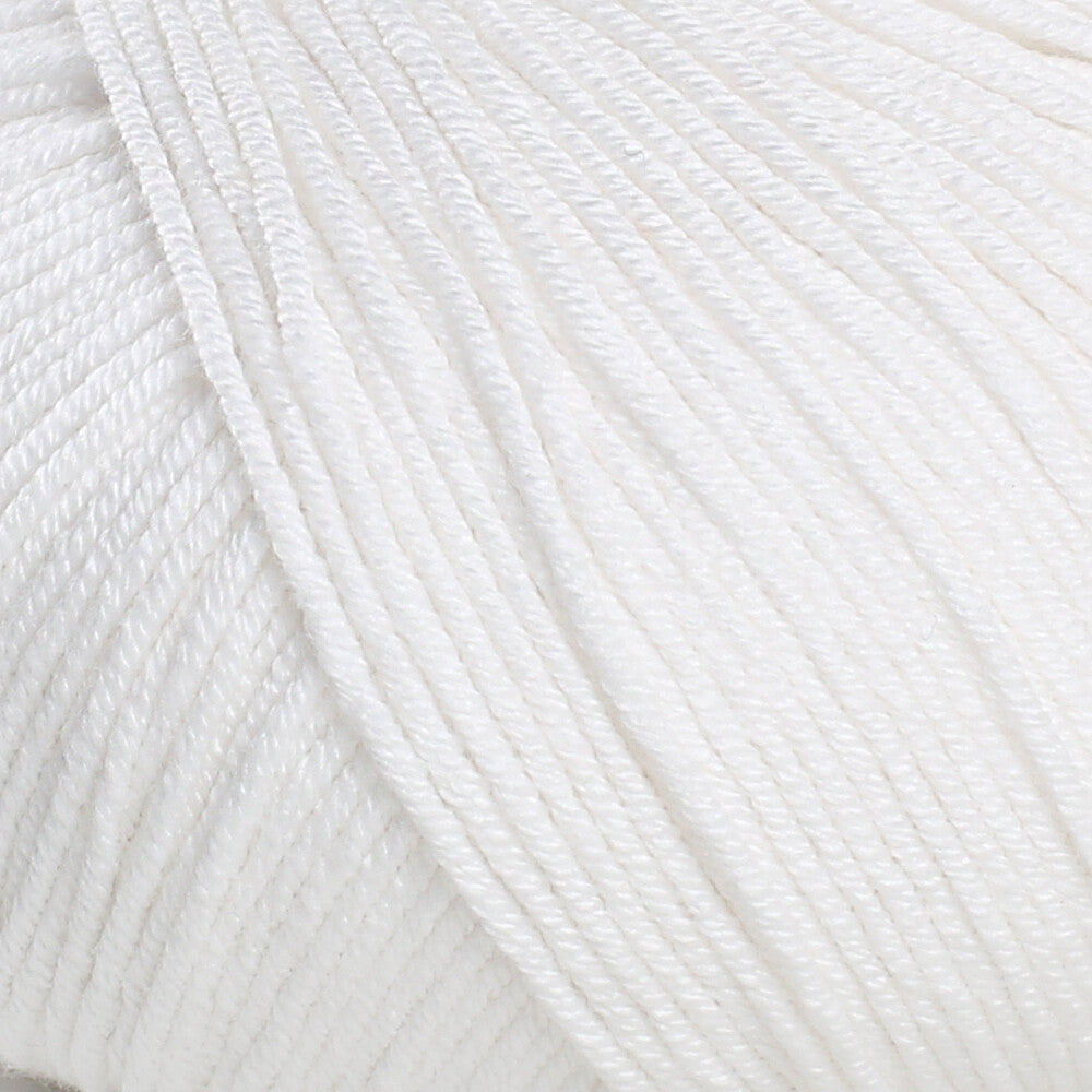 Gazzal Baby Cotton Knitting Yarn, White- 3410