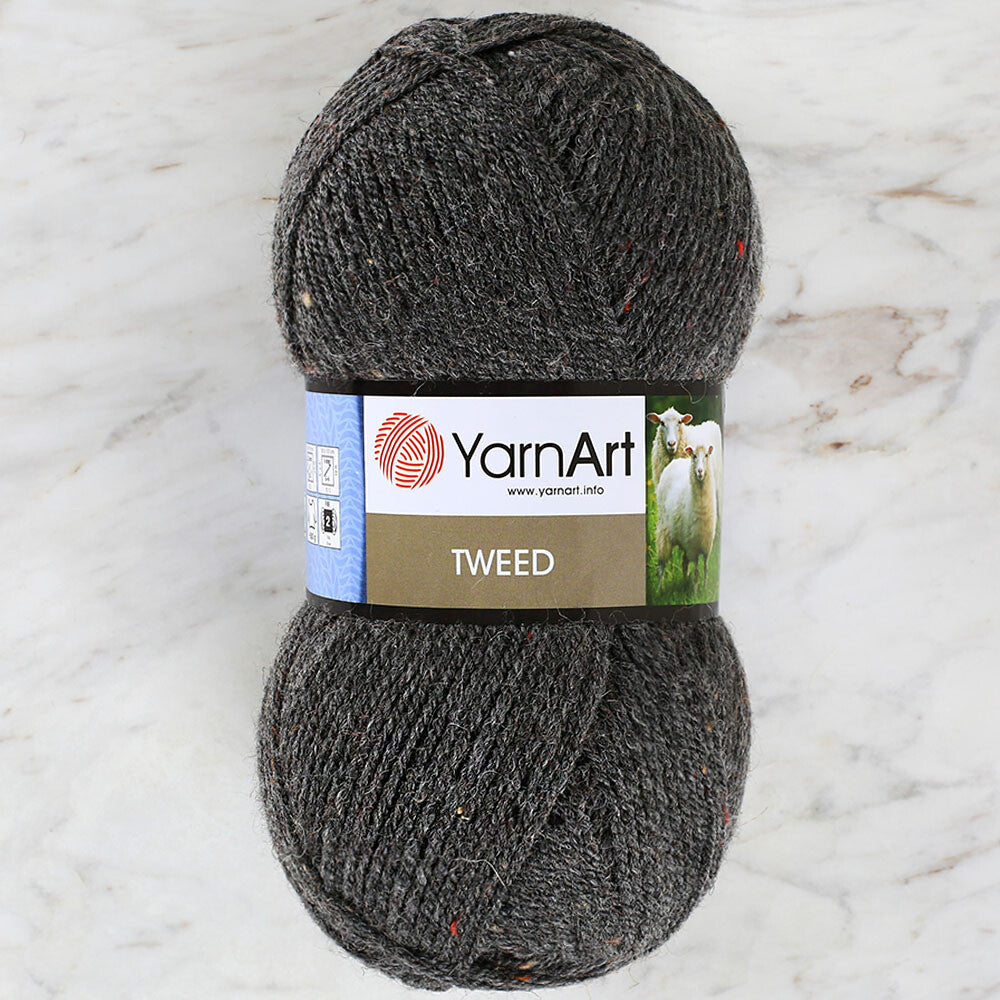 YarnArt Tweed Knitting Yarn,Grey - 225