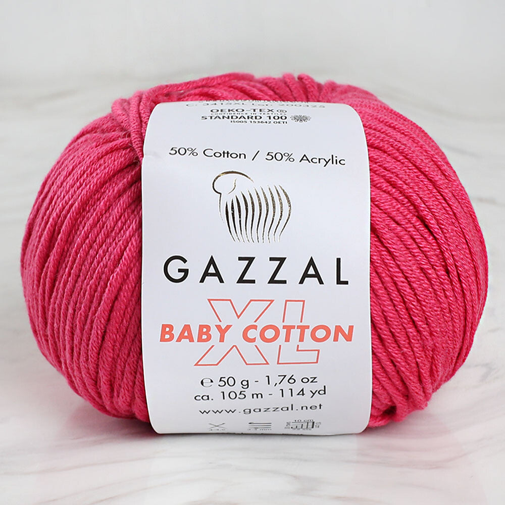 Gazzal Baby Cotton XL Baby Yarn, Fuchsia - 3415XL