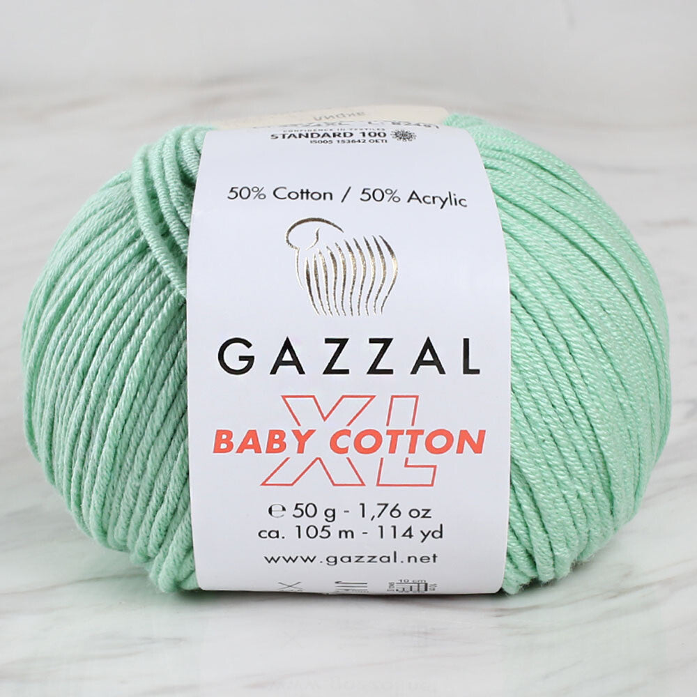 Gazzal Baby Cotton XL Knitting Yarn, Pastel Green - 3425XL