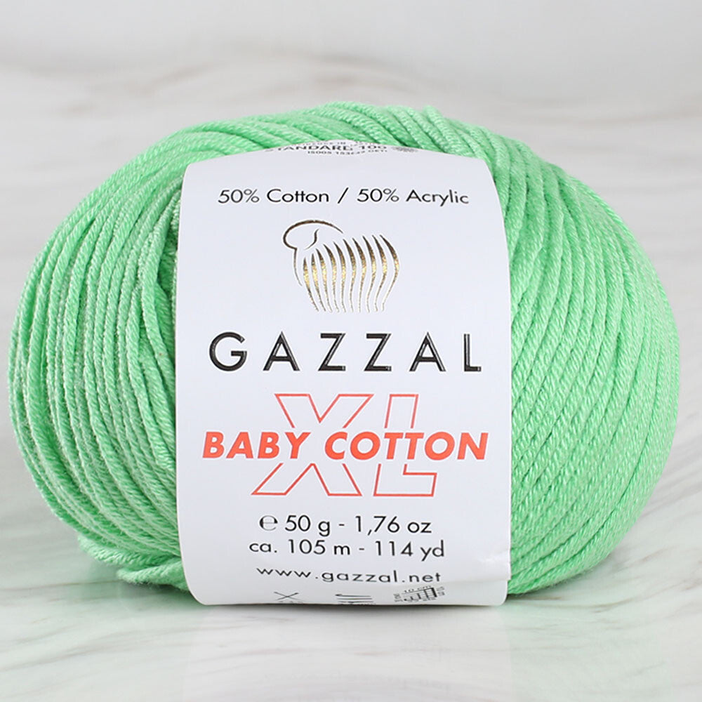 Gazzal Baby Cotton XL Yarn, Green - 3466XL