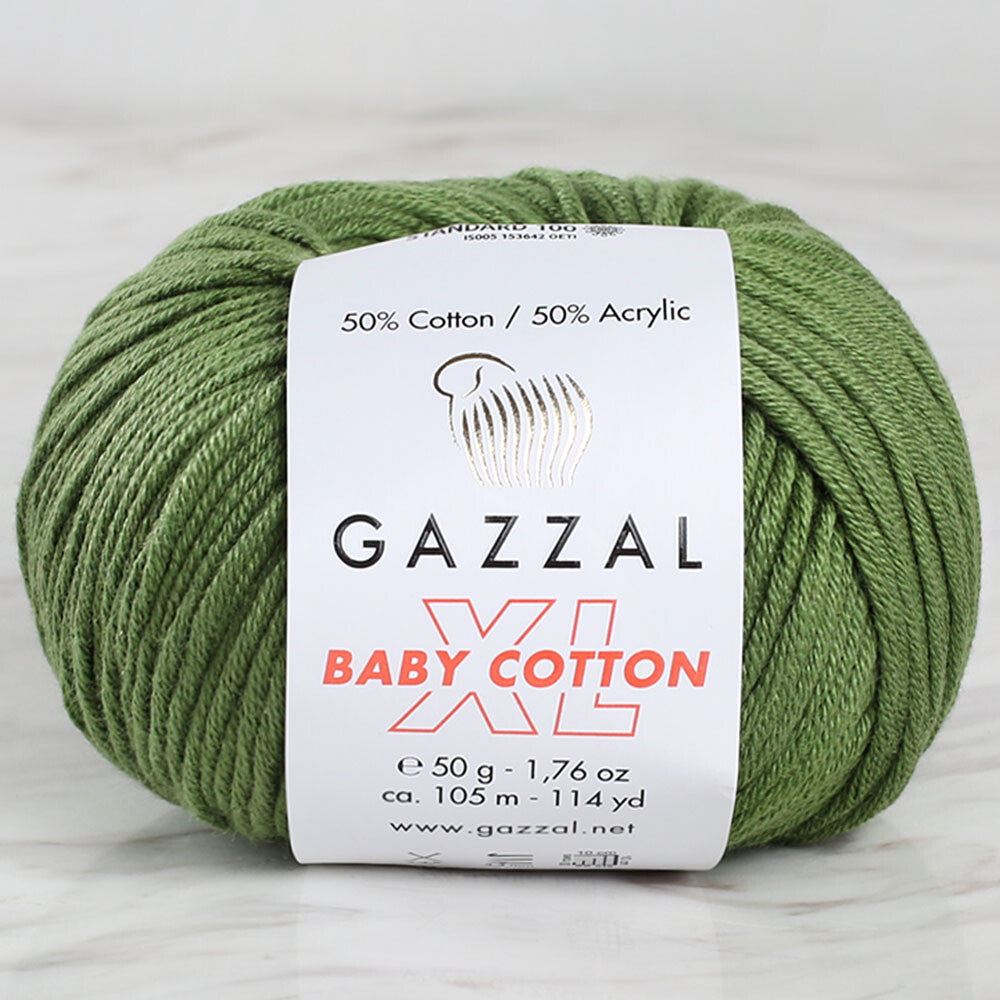 Gazzal Baby Cotton XL Yarn, Green - 3449XL