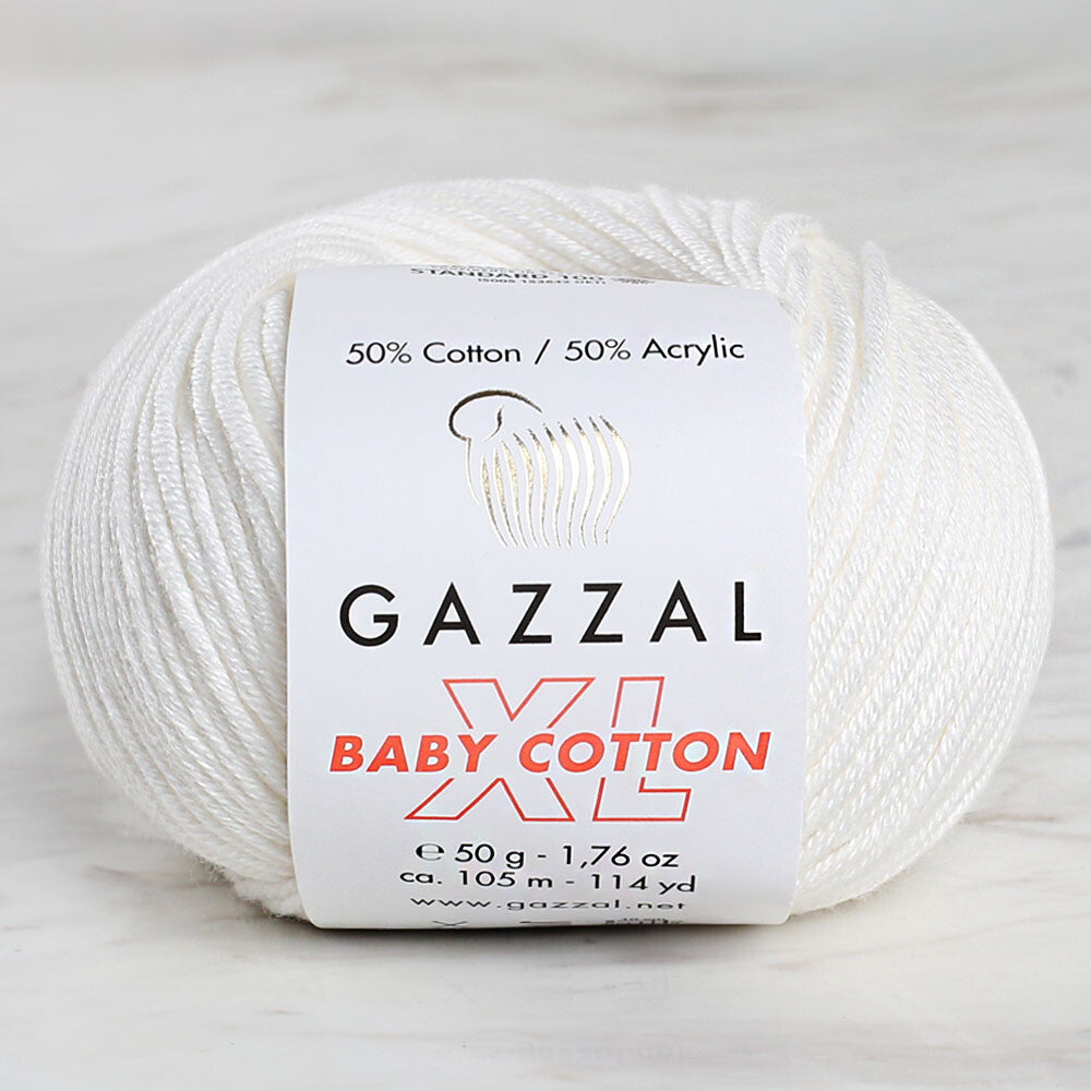 Gazzal Baby Cotton XL Baby Yarn, White - 3410XL
