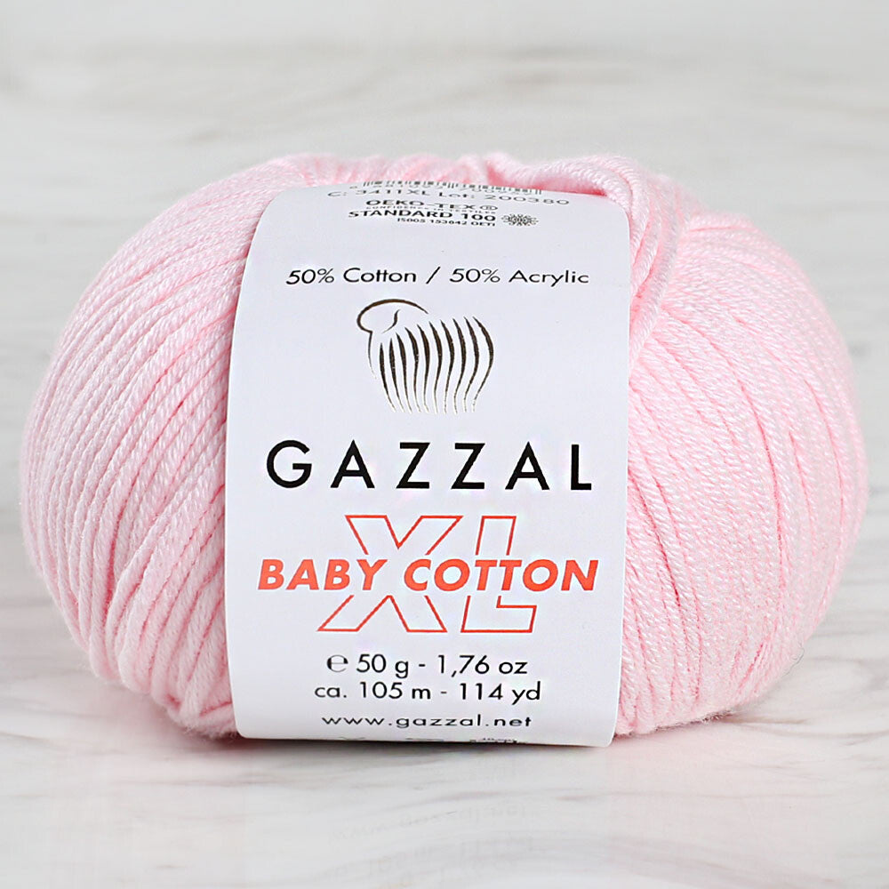 Gazzal Baby Cotton XL Baby Yarn, Pink - 3411XL