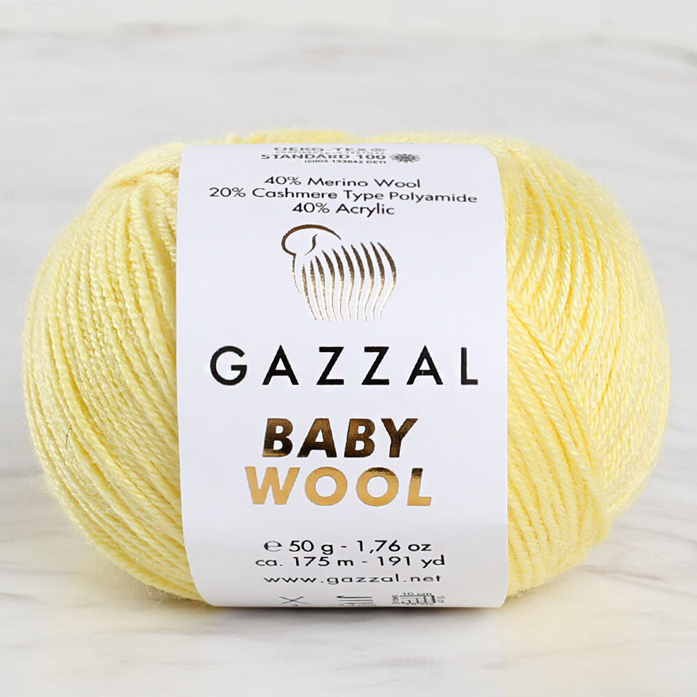 Gazzal Baby Wool Baby Yarn, Yellow - 833