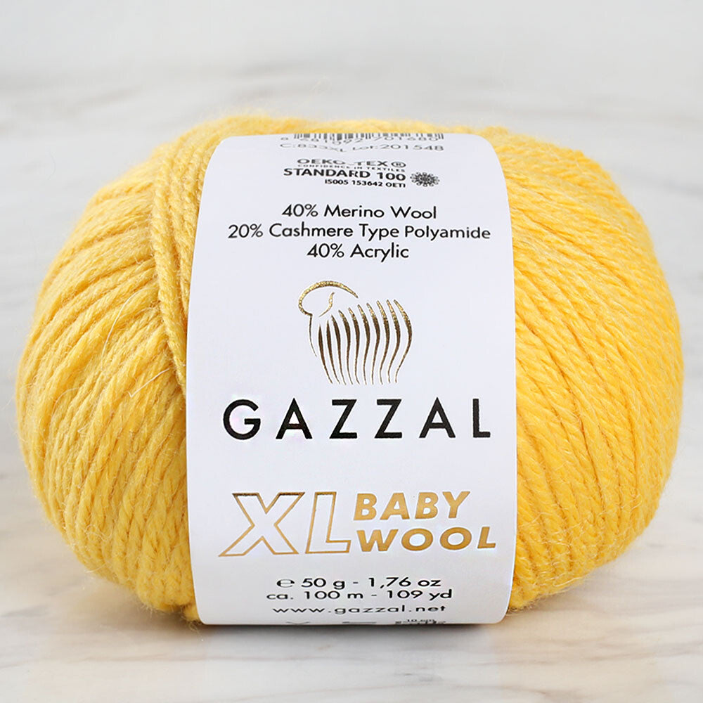 Gazzal Baby Wool XL Baby Yarn, Yellow - 812XL