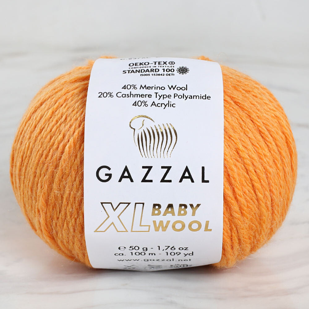 Gazzal Baby Wool XL Baby Yarn, Orange - 837XL