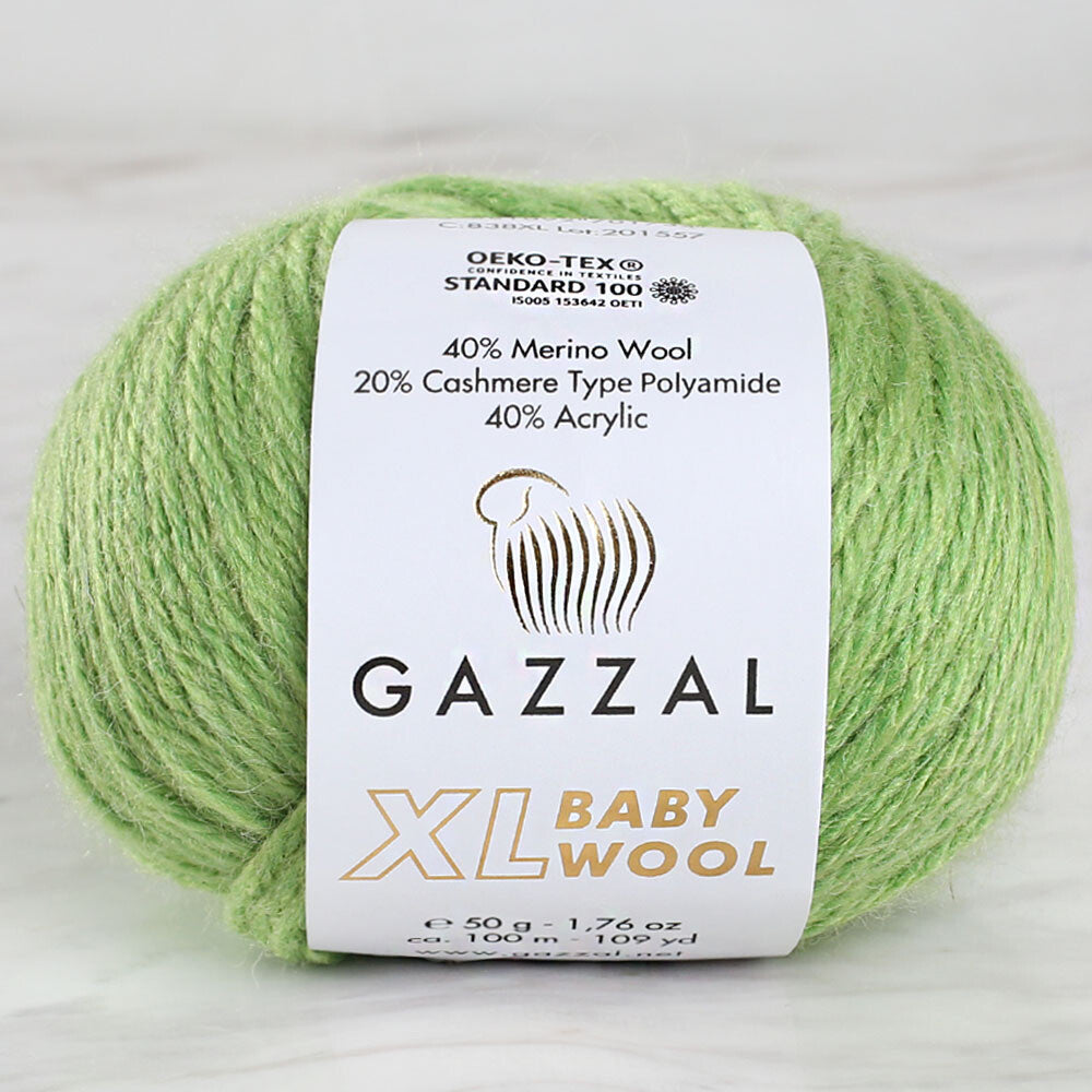 Gazzal Baby Wool XL Baby Yarn, Green - 838XL