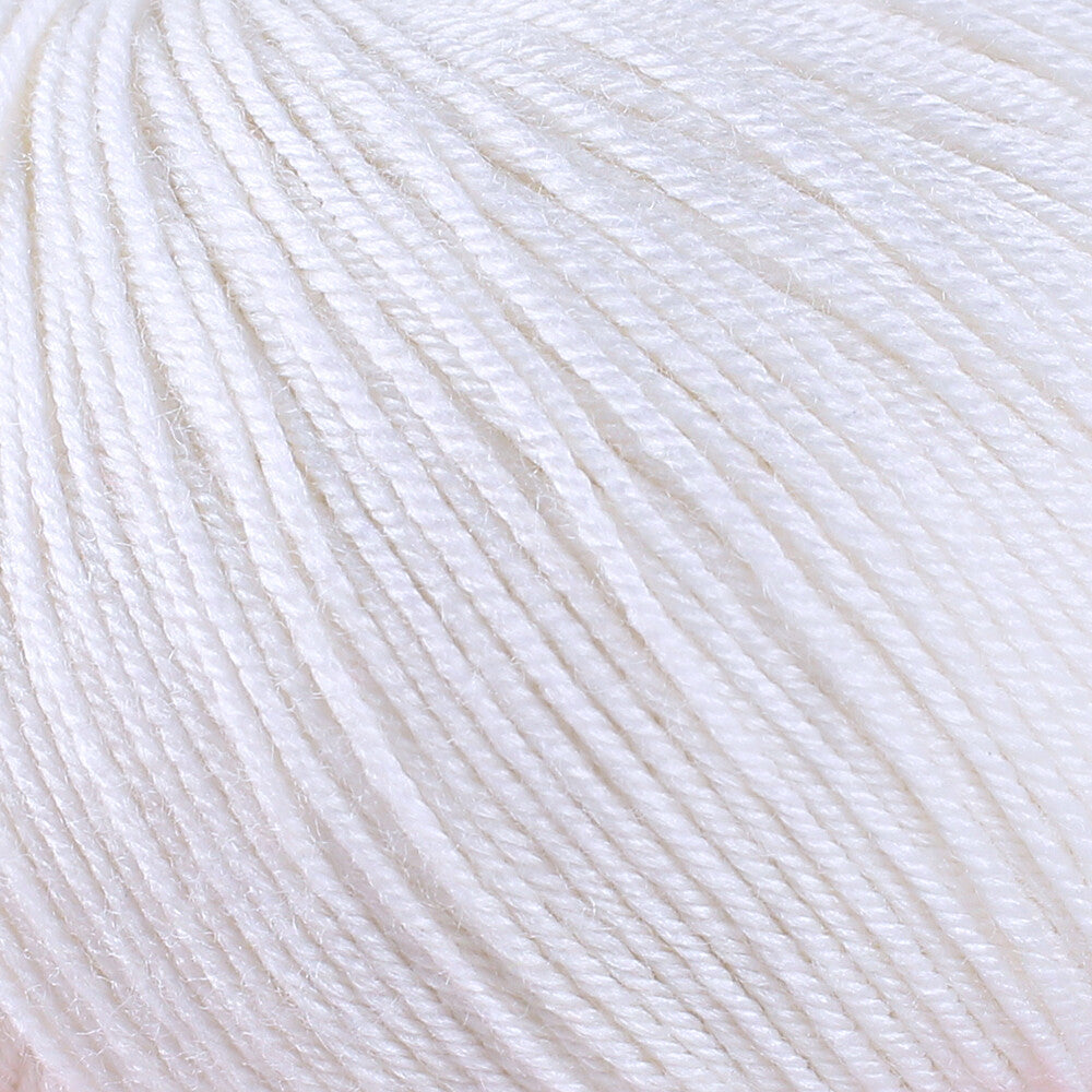 Gazzal Baby Wool Knitting Yarn, White - 801