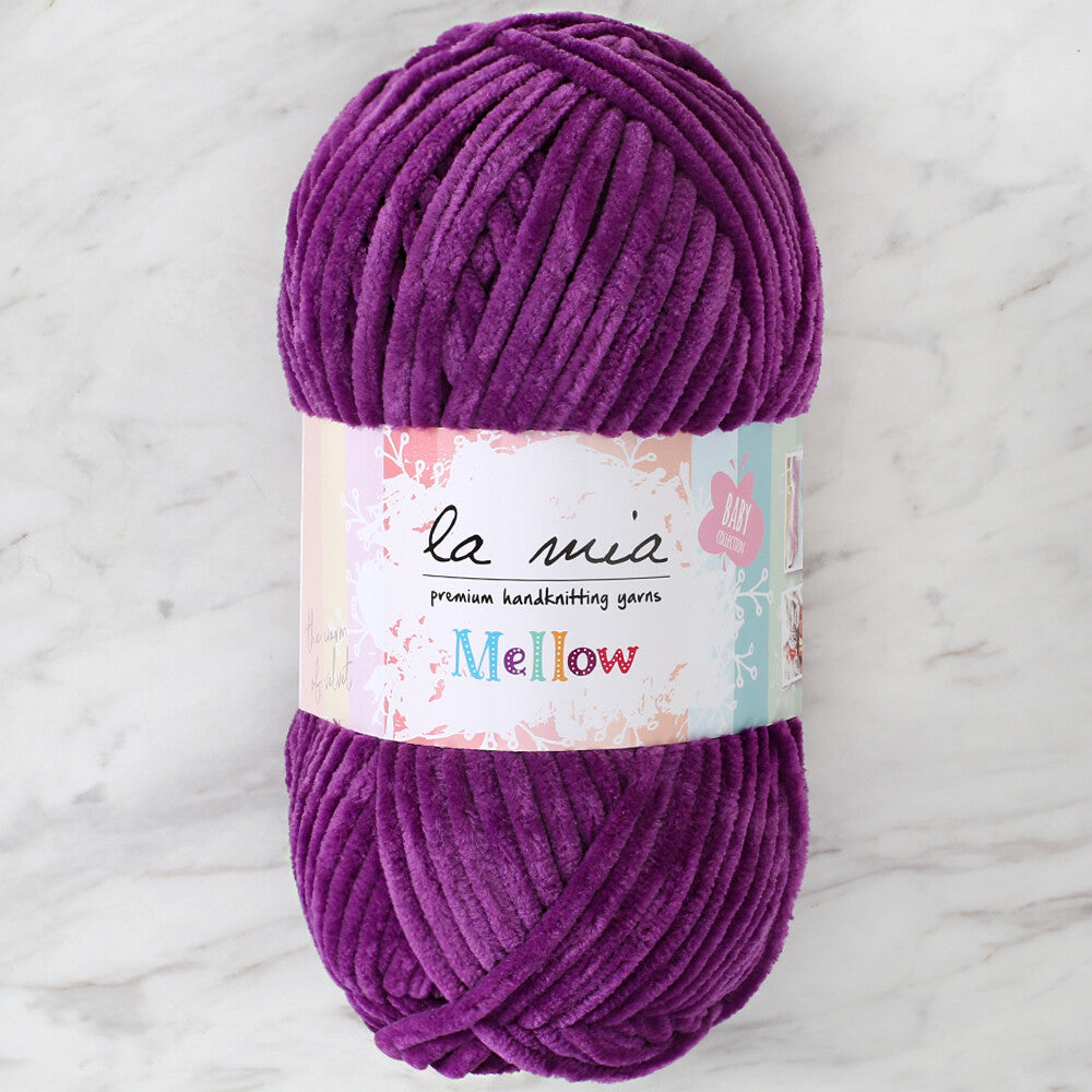 La Mia Mellow Chenille Yarn, Purple - 940