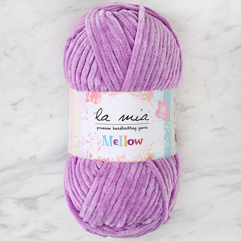 La Mia Mellow Chenille Yarn, Purple - 941