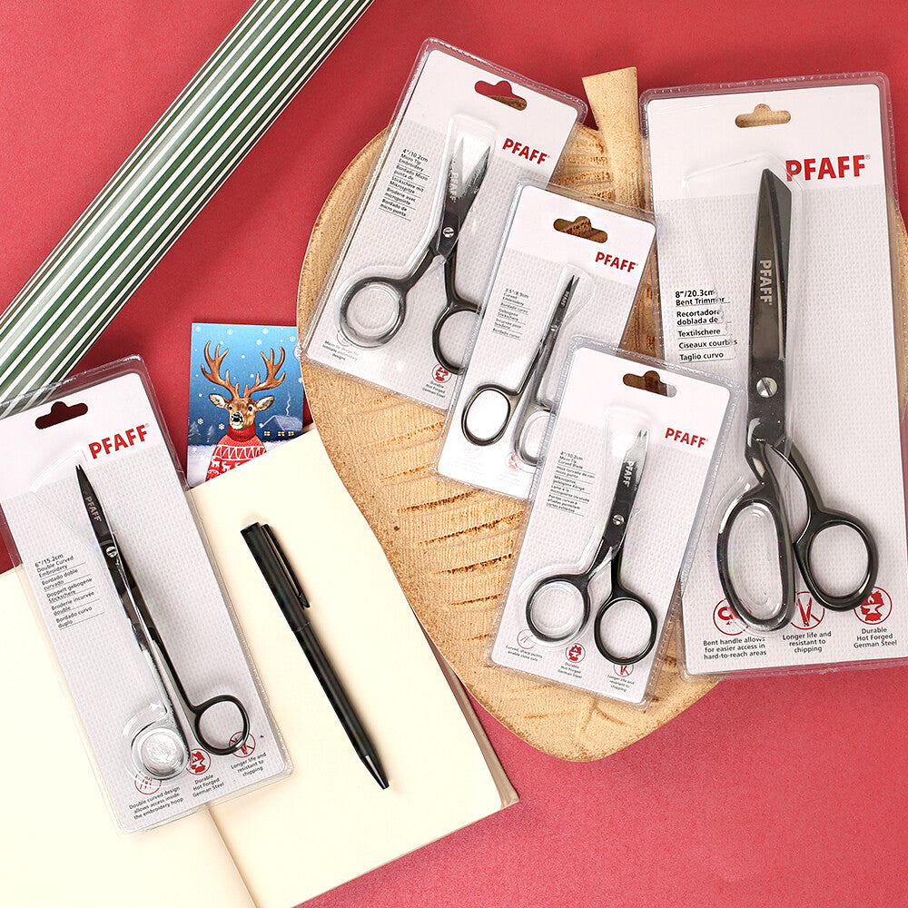 PFAFF Curved Pointed Embroidery Scissors 4 inch - Black