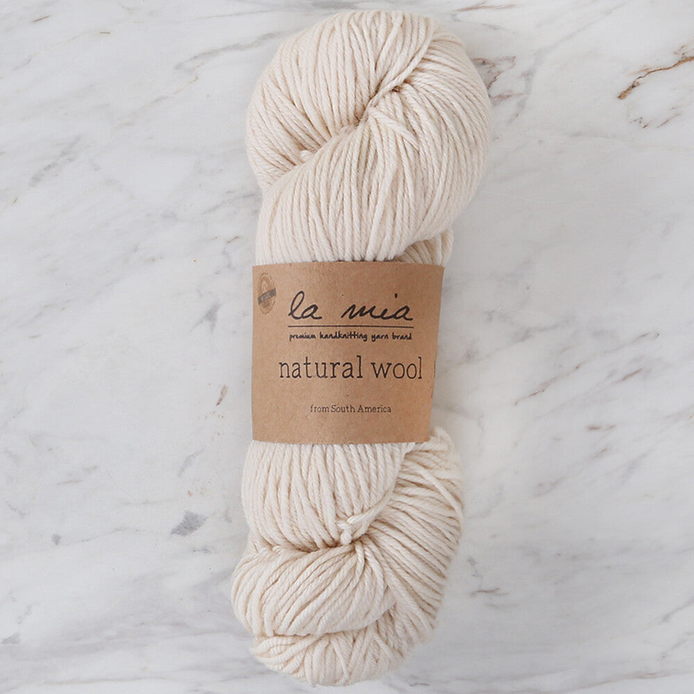 La Mia Natural Wool Knitting Yarn Cream - L201