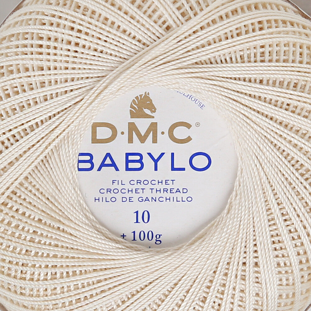 DMC Babylo 100g Cotton Crochet Thread No:10, Ecru
