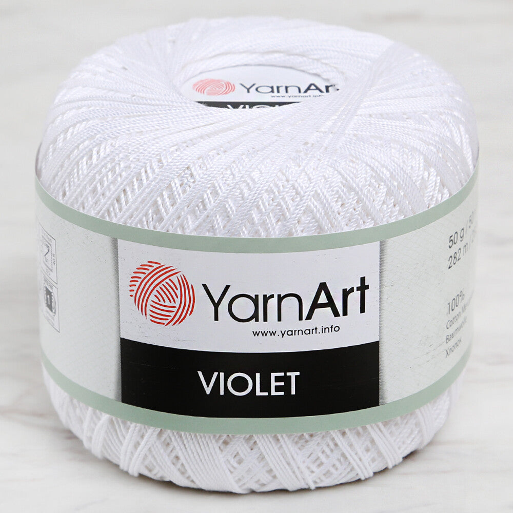 YarnArt Violet Yarn, White - 1000