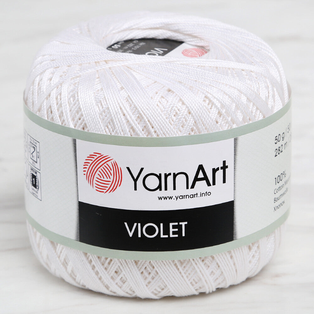 YarnArt Violet Yarn, White - 003