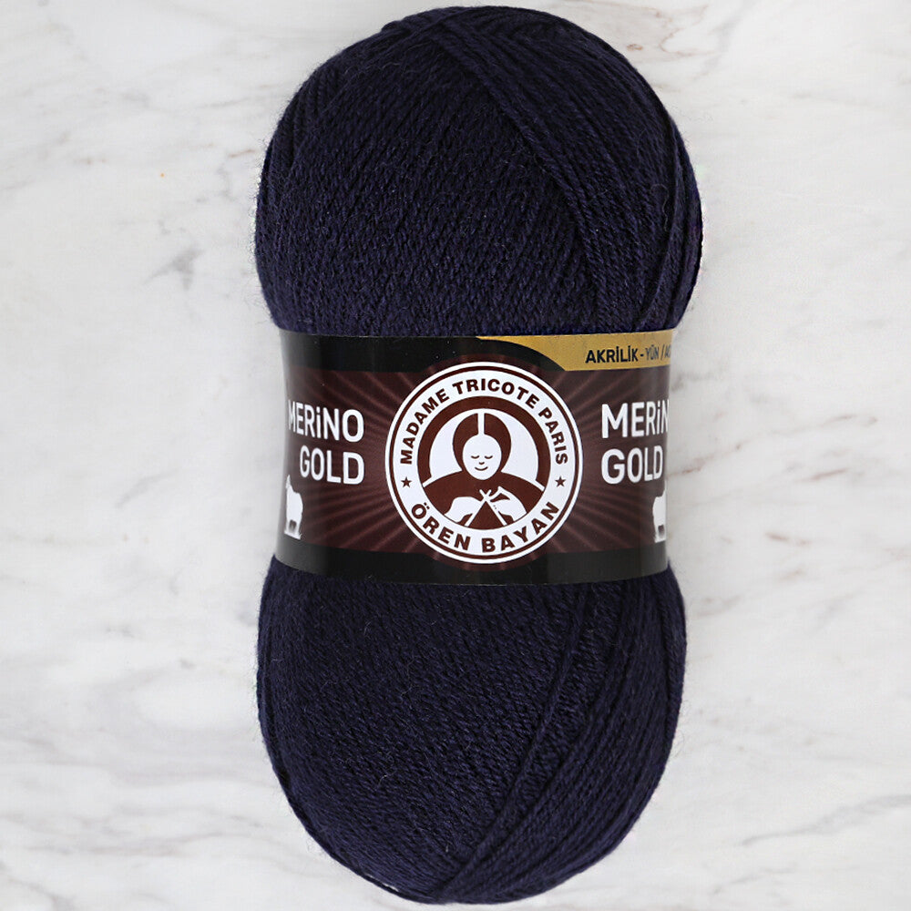 Madame Tricote Paris Merino Gold Knitting Yarn, Navy Blue - 019