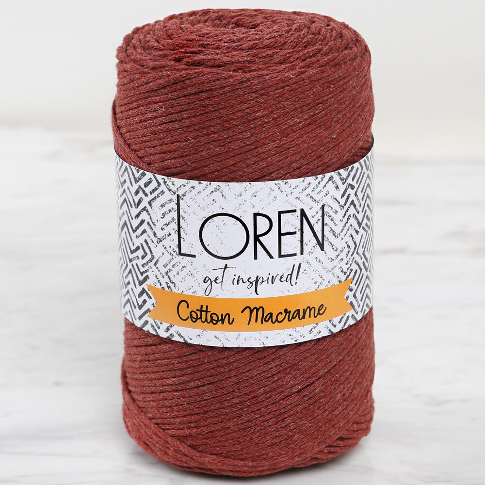 Loren Cotton Macrame Yarn, Brick - L035