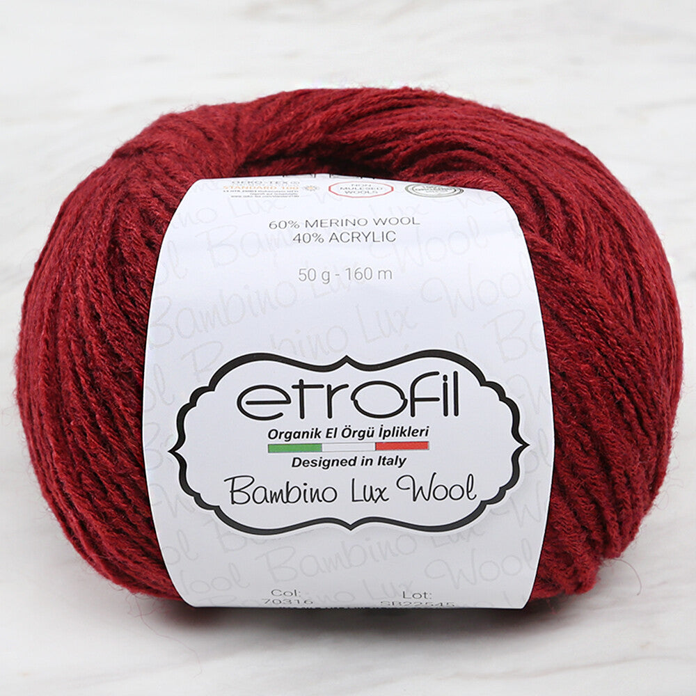 Etrofil Bambino Lux Wool Yarn, Claret - 70316