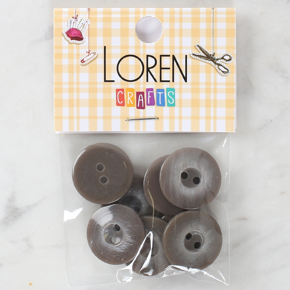 Loren Crafts 8 Pack Button, Mink - 1154