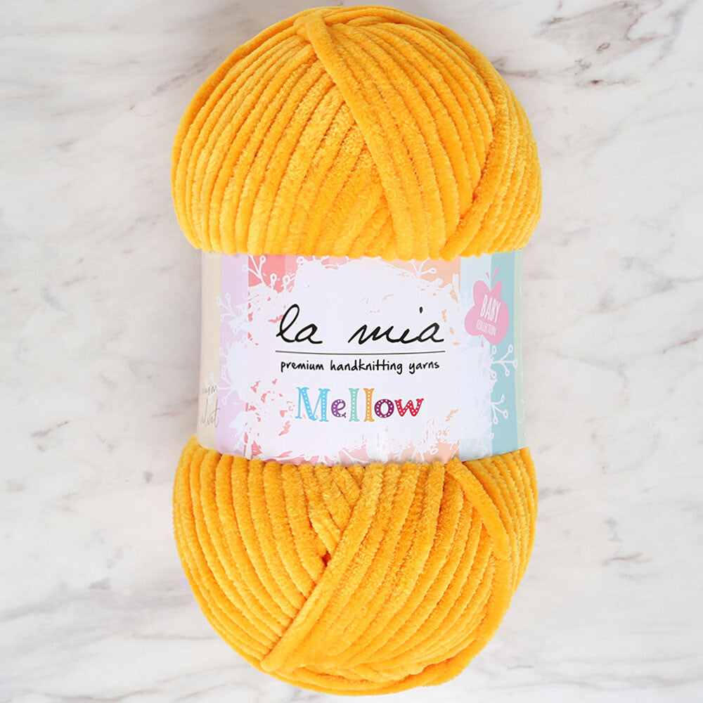 La Mia Mellow Chenille Yarn, Yellow - 947