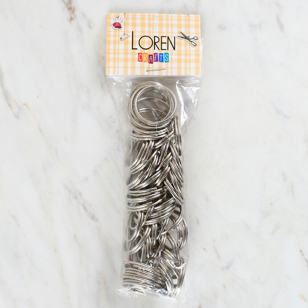 Loren Crafts 2.5 cm Key Ring in 50, Silver