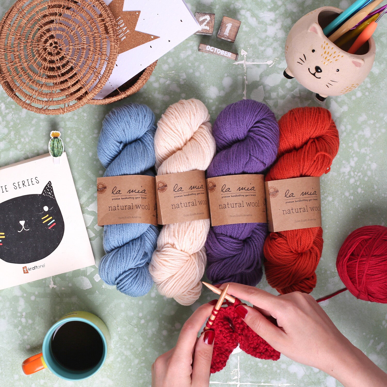 La Mia Natural Wool Yarn, Stone - L202