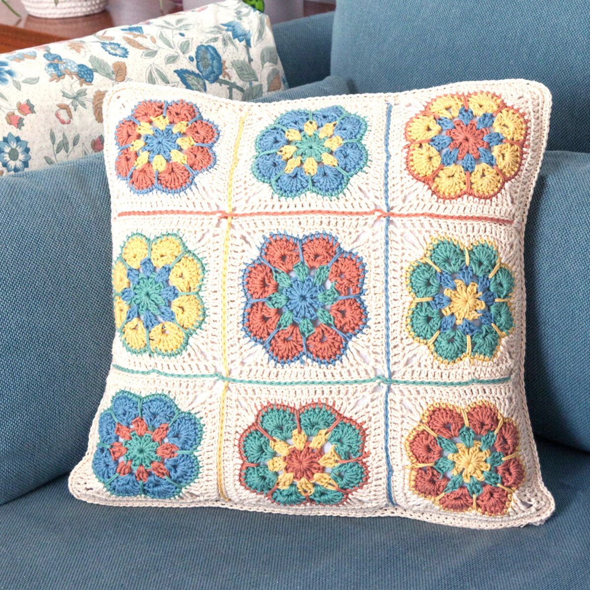 Anchor Organic Cotton Cushion Kit,  Granny Square - Art:A28G001-09061