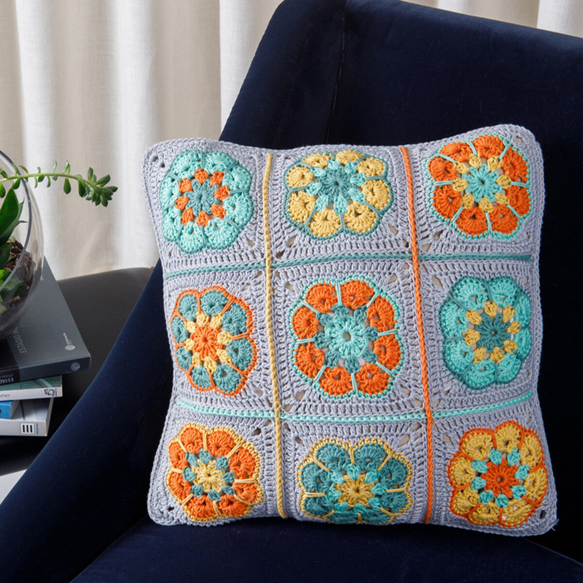 Anchor Organic Cotton Cushion Kit, Granny Square - Art:A28G001-09063