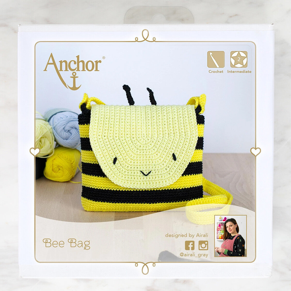 Anchor Baby Pure Cotton Bee Bag Set - A28C006-09061