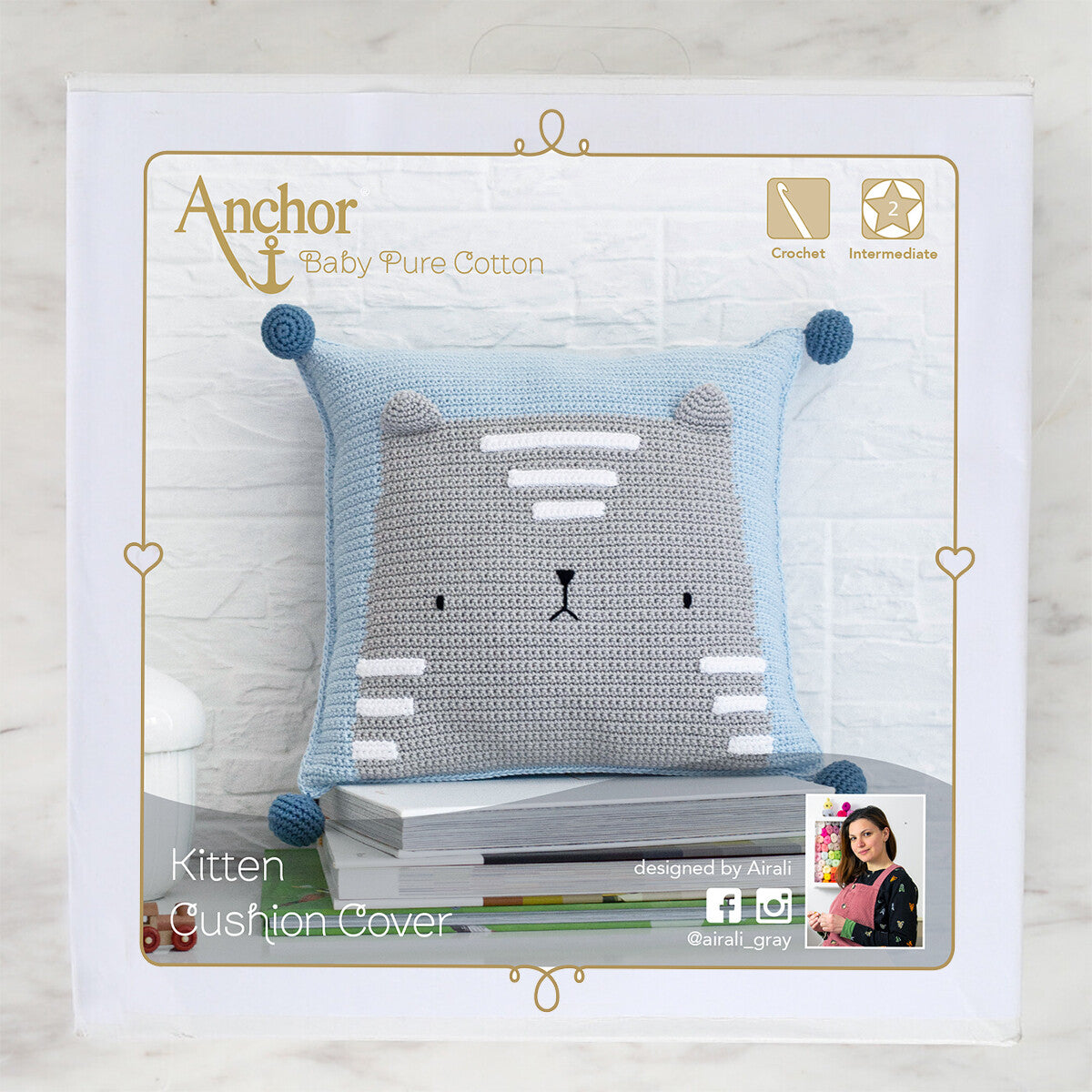 Anchor Kitten Cushion Cover Set - A28B003-09066