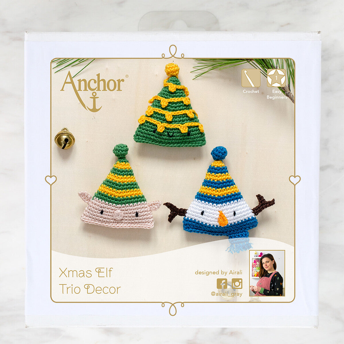 Anchor Xmas Elf Trio Decor Amigurumi Set - A28C005-09062