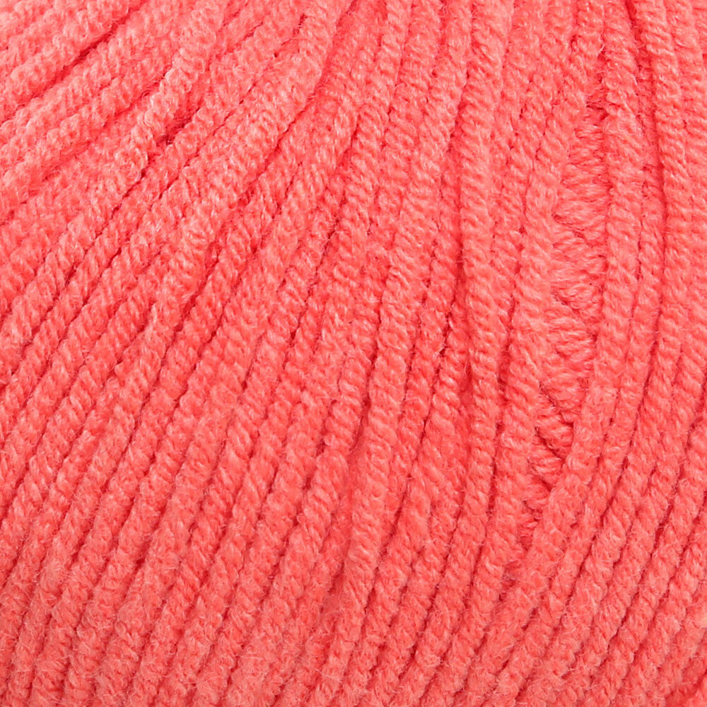 YarnArt Jeans Knitting Yarn, Coral Color - 61