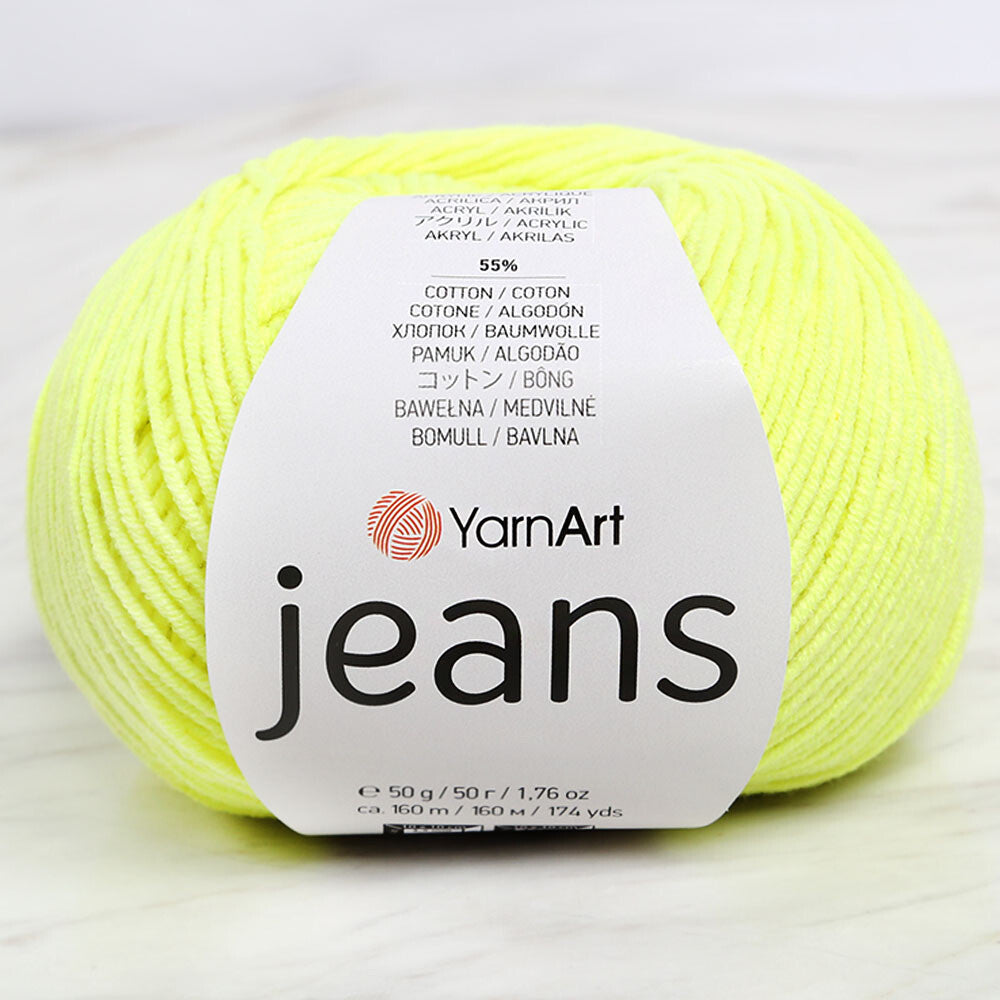 YarnArt Jeans Knitting Yarn, Yellow - 58