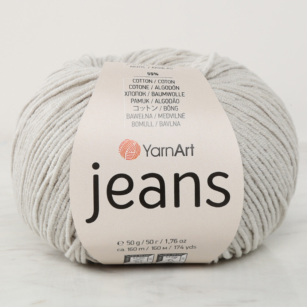 YarnArt Jeans Knitting Yarn, Grey - 49