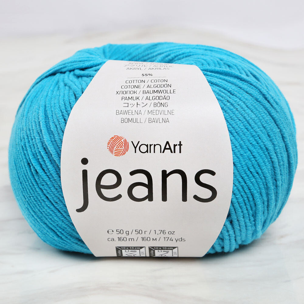 YarnArt Jeans Knitting Yarn, Blue - 55