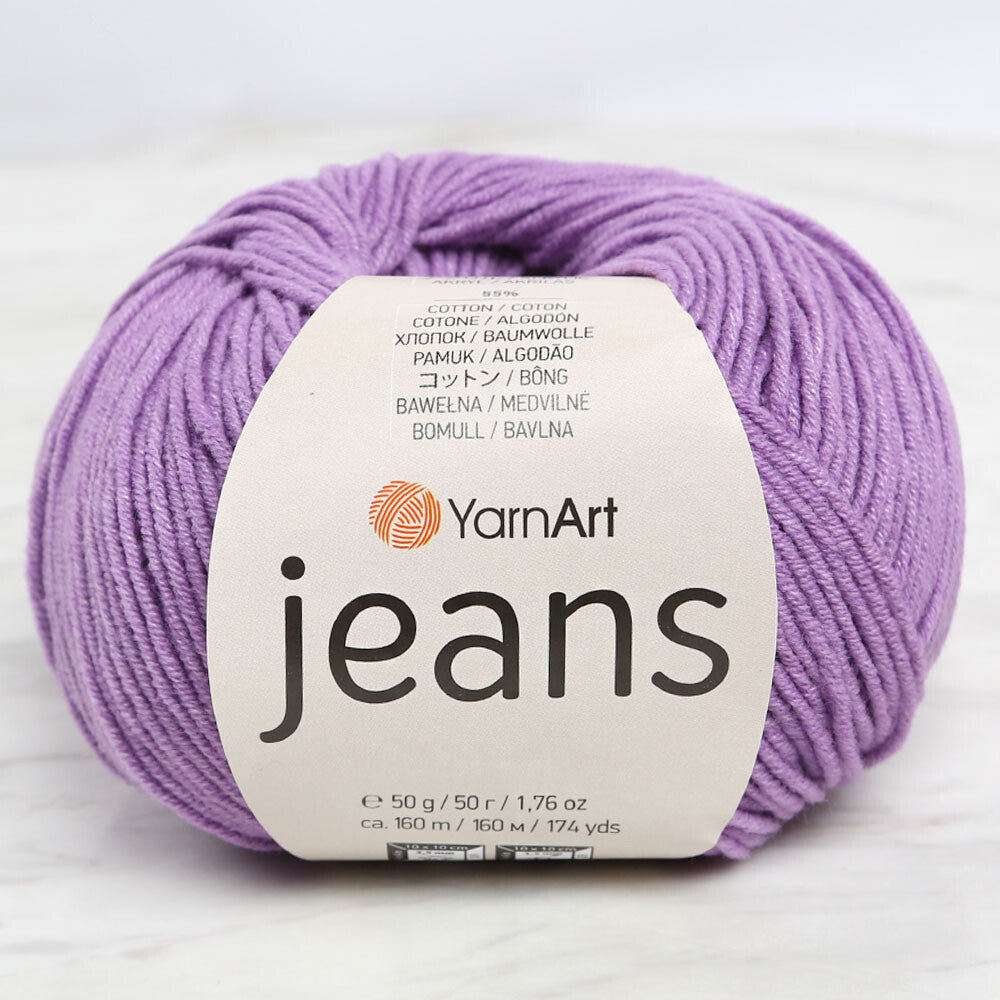 YarnArt Jeans Knitting Yarn, Purple - 72