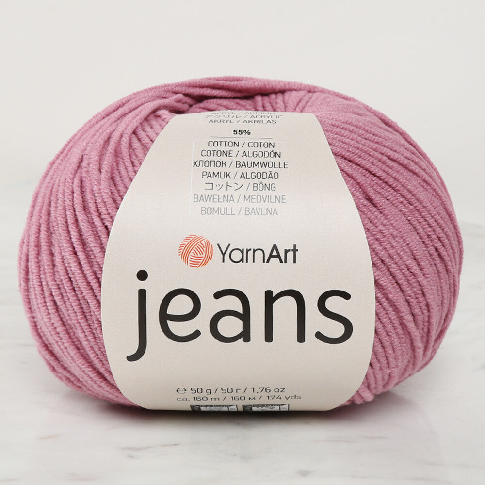 YarnArt Jeans Knitting Yarn, Dusty Rose - 65