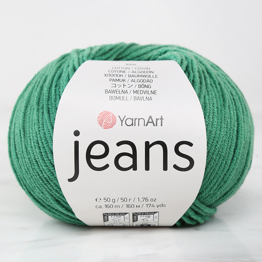 YarnArt Jeans Knitting Yarn, Green - 52