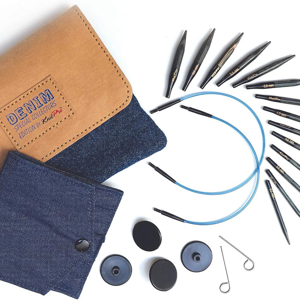 Knitpro Indigo Wood Mini Interchangeable Needle Set - 20645