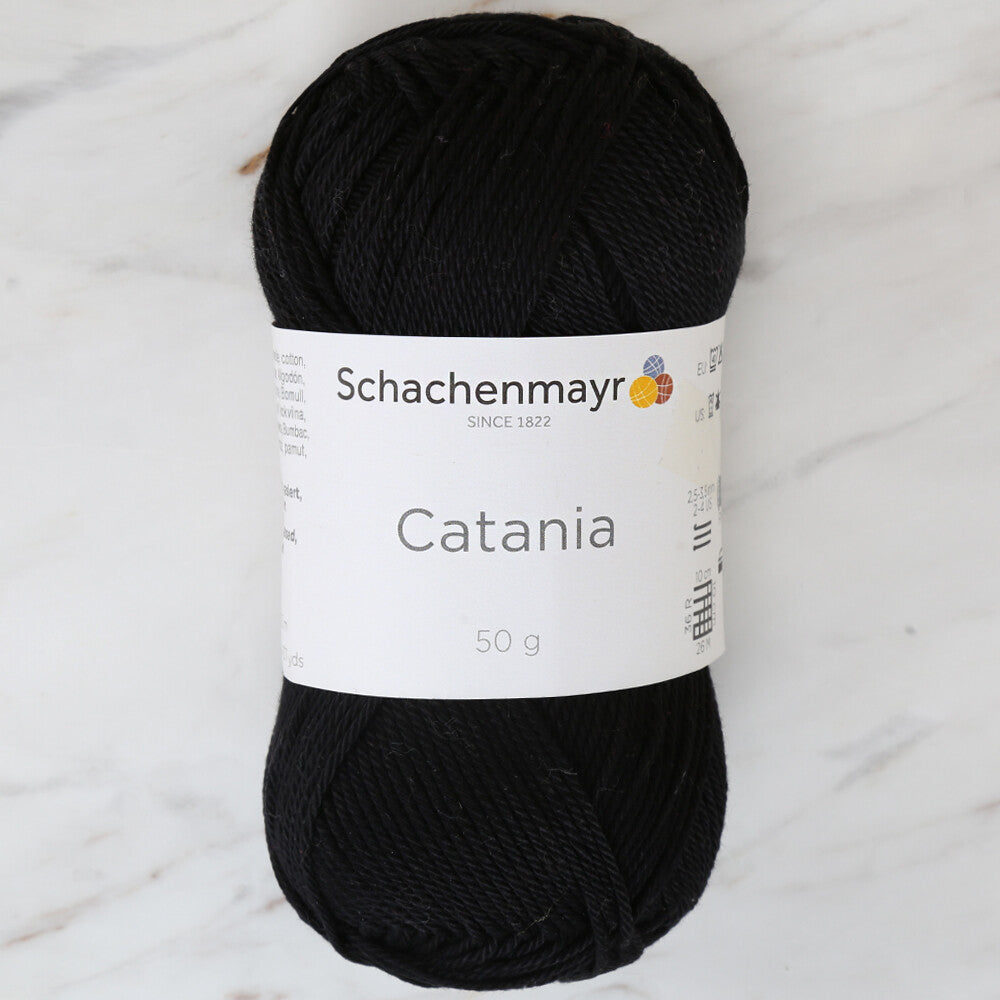 Schachenmayr Catania 50g Yarn, Black - 9801210-00110