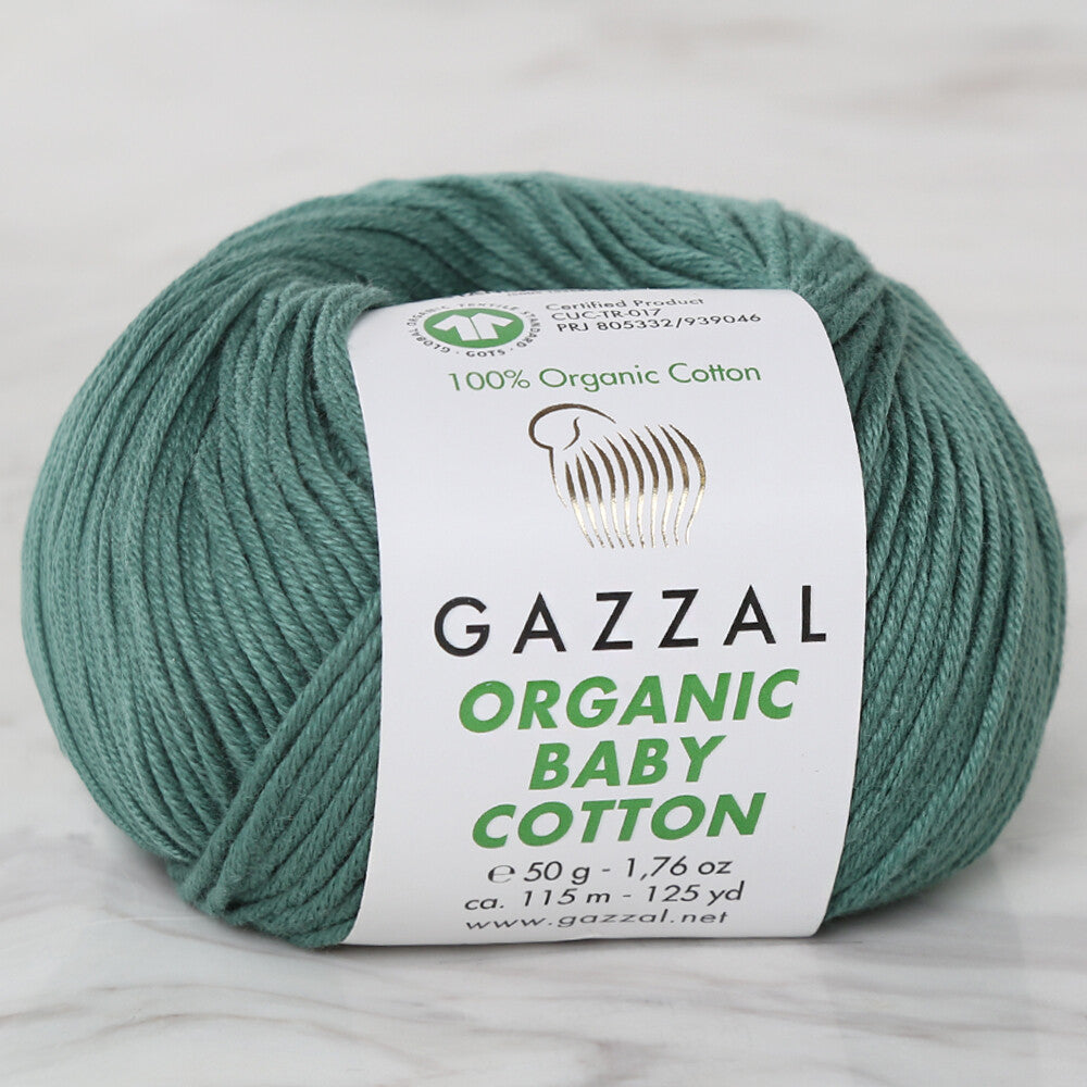 Gazzal Organic Baby Cotton Yarn, Green - 427