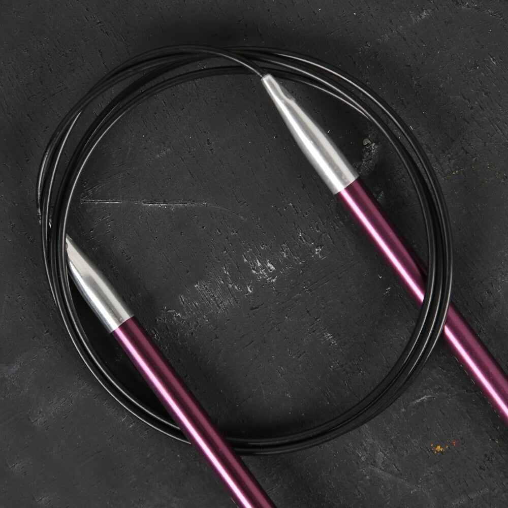 KnitPro Zing 6 Mm 100 Cm Metal Circular Needles, Purple Velvet - 47163