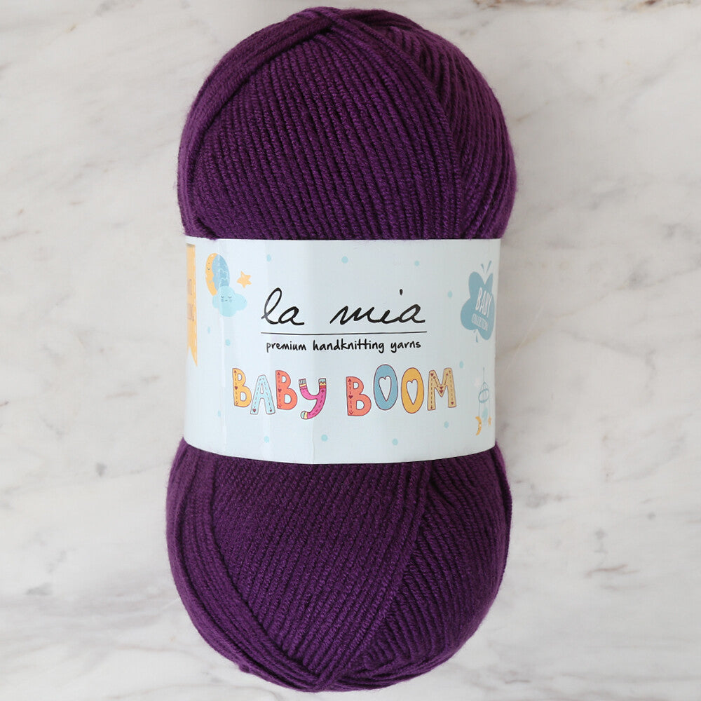 La Mia Baby Boom Knitting Yarn, Aubergine - 60