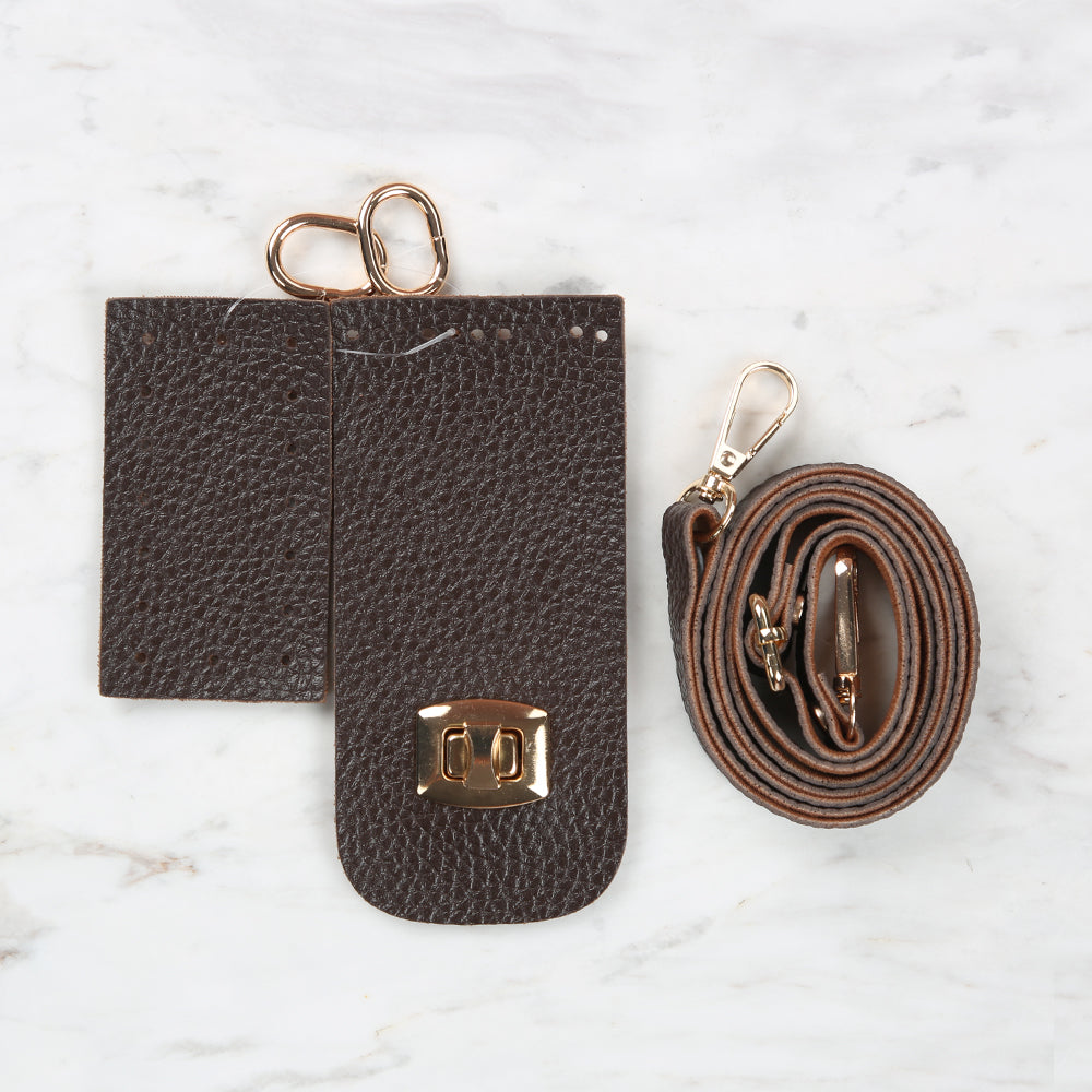 Knitted Base, Clip Phone Set 6.5x14 cm Brown BA-0058